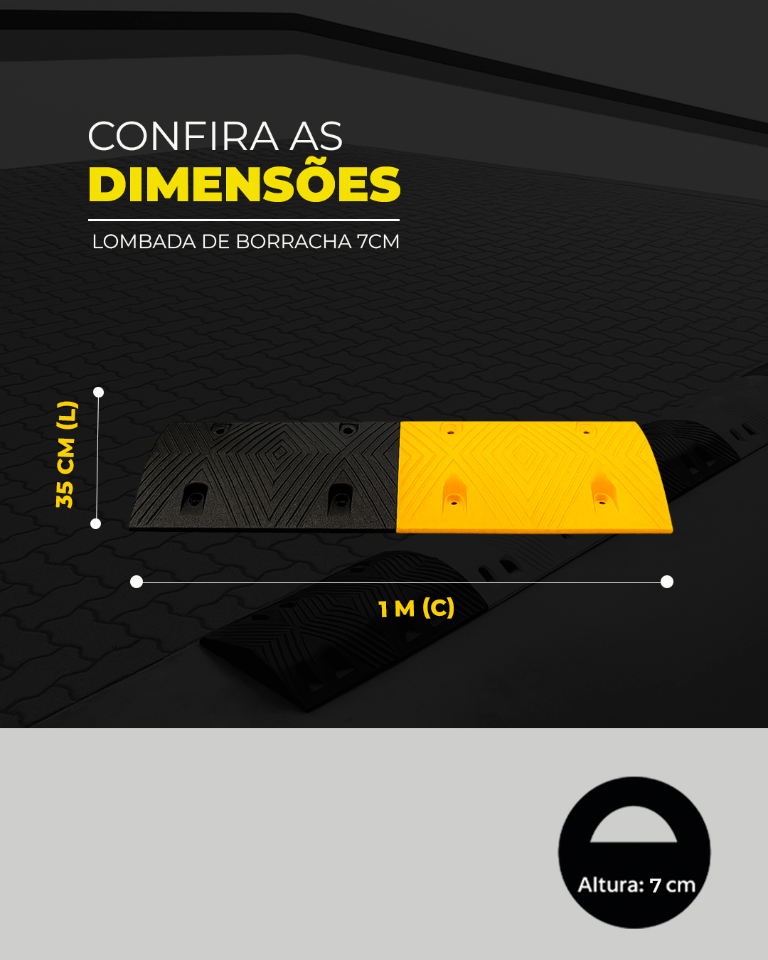 Lombada de Borracha 7cm de Altura