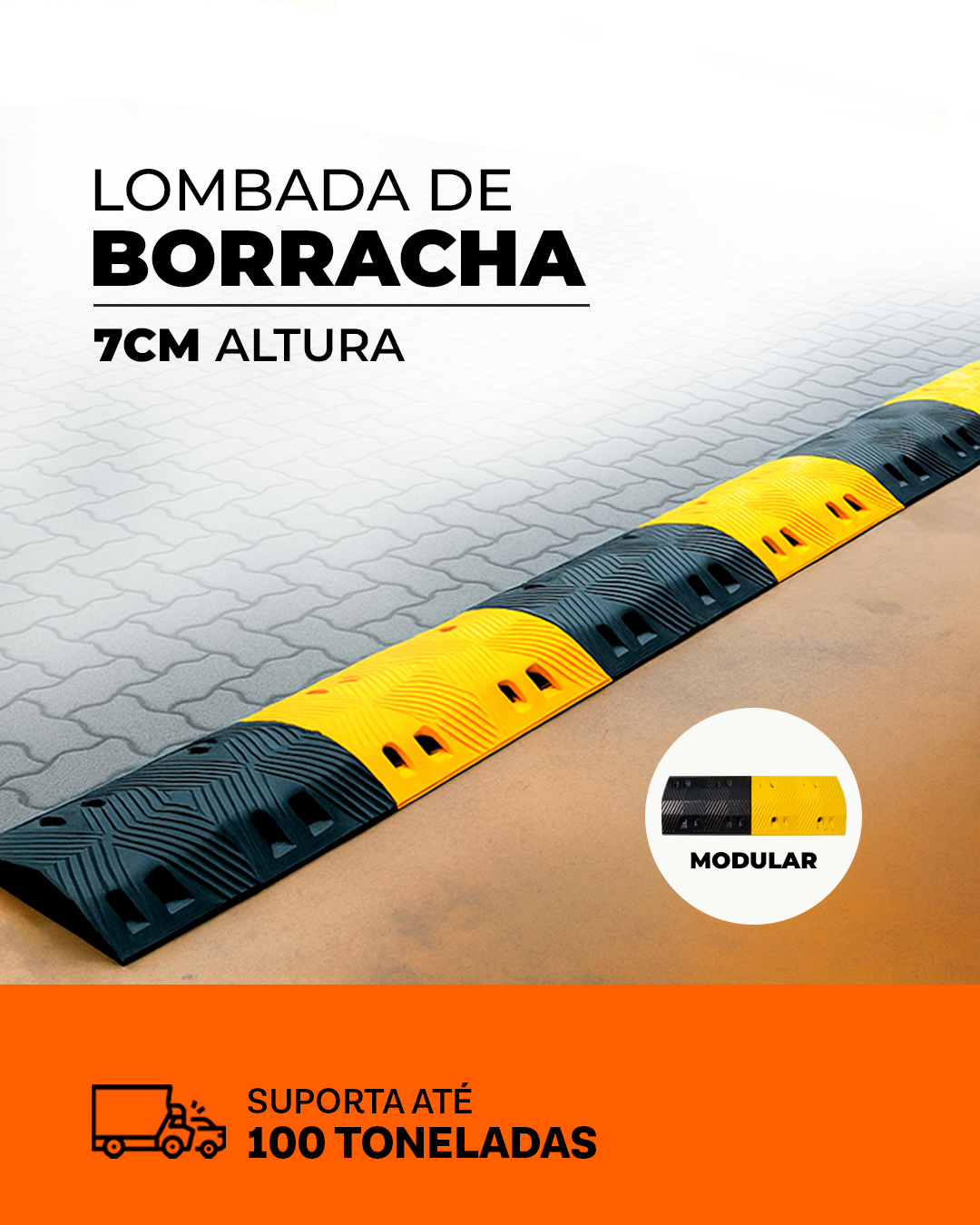 Lombada de Borracha 7cm de Altura