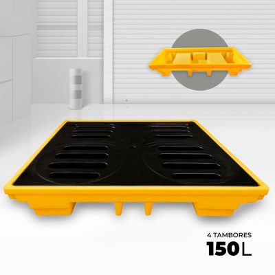 Pallet de Contenção para 4 Tambores 150 Litros