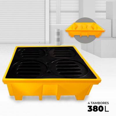 Pallet de Contenção para 4 Tambores 380 Litros